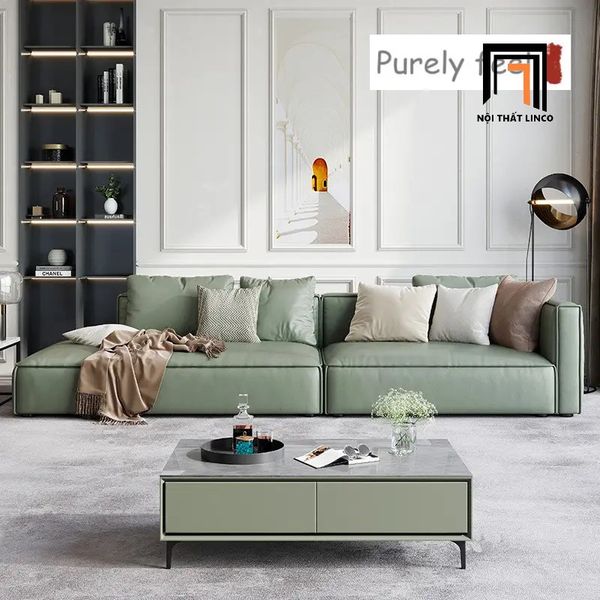 sofa da, ghế sofa băng dài 2m4, sofa văng, sofa thư giãn, ghế sofa phòng khách cao cấp