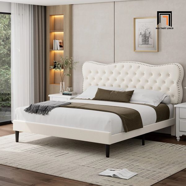 giường, giường ngủ, giường ngủ màu đen vải nhung, giường ngủ 1m6 x 2m, giường ngủ xinh xắn