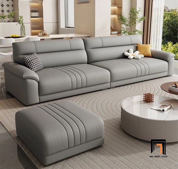 sofa, ghế sofa, bộ ghế sofa, ghế sofa da giả màu xám ghi, bộ ghế sofa 2m4 phòng khách hiện đại, sofa trẻ trung