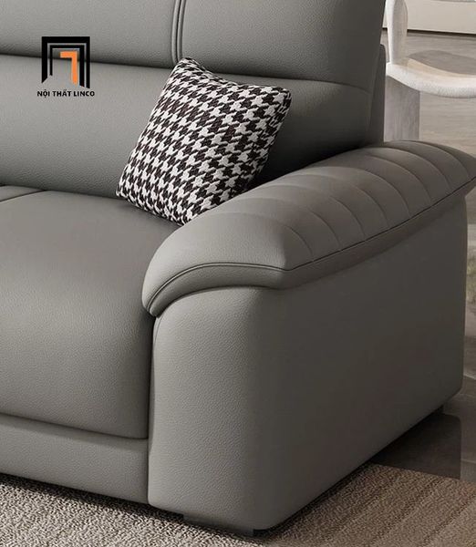 sofa, ghế sofa, bộ ghế sofa, ghế sofa da giả màu xám ghi, bộ ghế sofa 2m4 phòng khách hiện đại, sofa trẻ trung