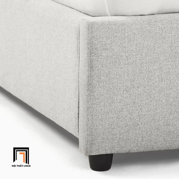 giường ngủ, giường, giường ngủ bọc vải xám trắng, giường ngủ giá rẻ, giường 1m6 x 2m trẻ trung