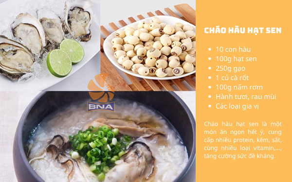 cháo hàu hạt sen