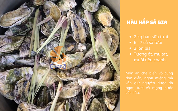 hàu hấp sả bia