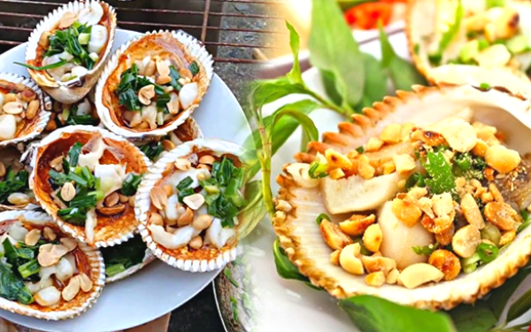 sò dương nướng mỡ hành