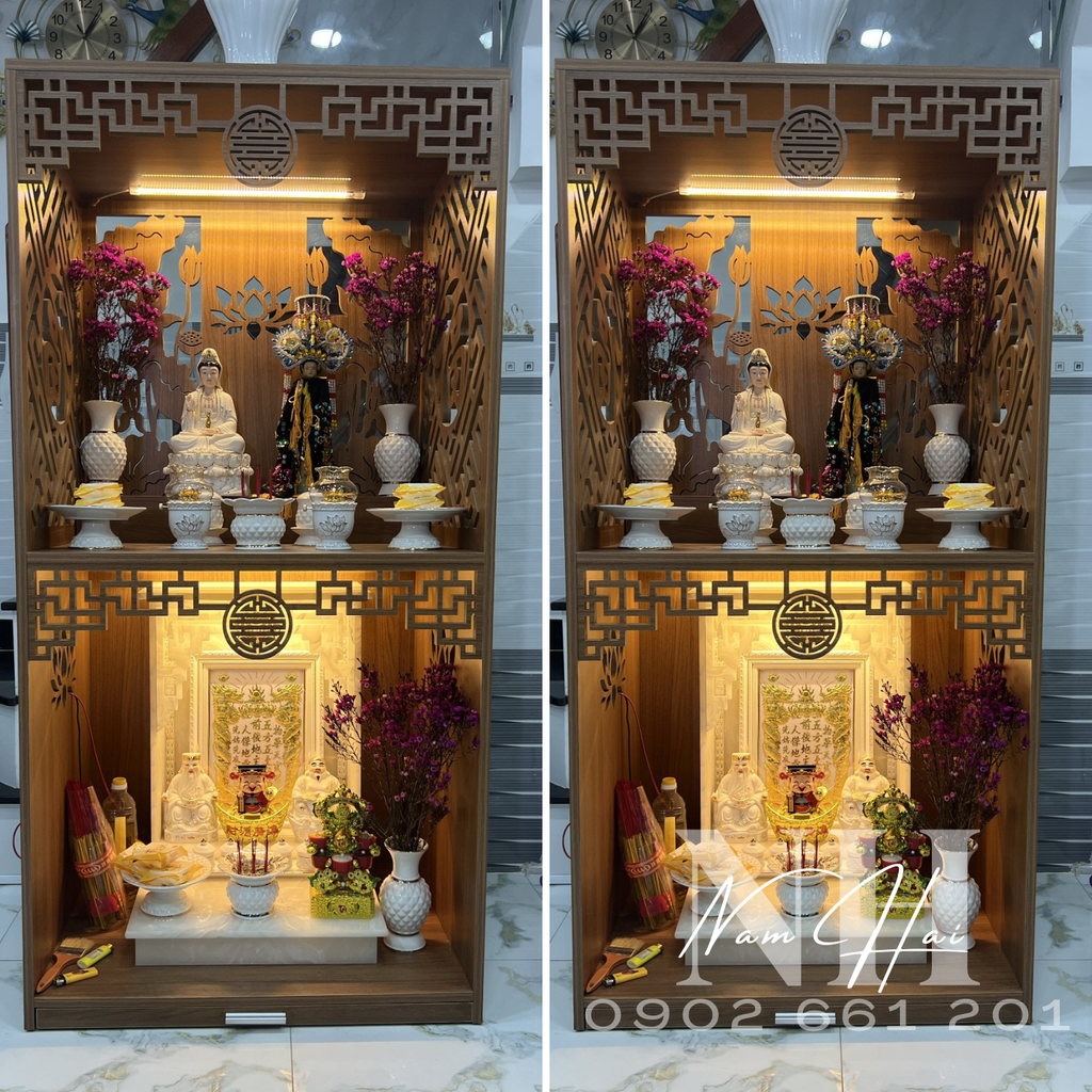 Tủ thờ tầng gỗ công nghiệp - Sự lựa chọn hoàn hảo cho không gian thờ cúng hiện đại