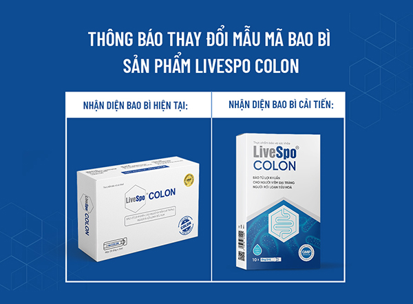 THÔNG BÁO THAY ĐỔI MẪU MÃ BAO BÌ SẢN PHẨM LIVESPO COLON – LIVESPO PHARMA