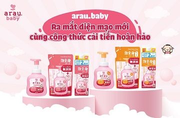 arau.baby thay đổi thiết kế bao bì và cải tiến công thức cho sản phẩm sữa tắm trẻ em