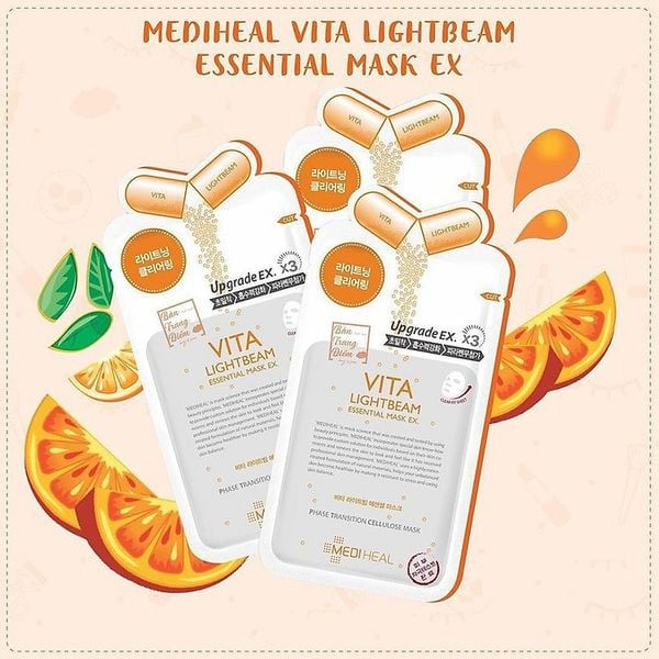 Mặt Nạ Dưỡng Trắng Và Đều Màu Da Mediheal Vita Lightbeam Essential Mask 25ml