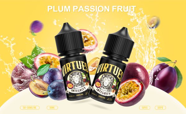 Tinh dầu salt Nic Virtues - Integrity Plum Passion Fruit