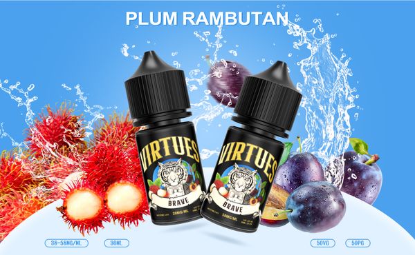 Tinh dầu Salt Nic Virtues Mận mix chôm chôm (Plum Rambutan) - Brave