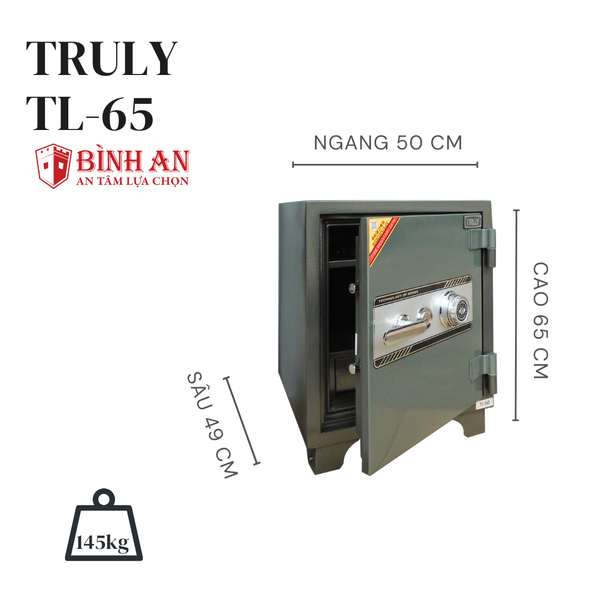 Két sắt TRULY TL-65 (145kg) An Toàn Bảo Mật Chống Cháy