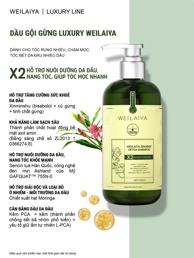 dầu gội gừng luxury weilaiya