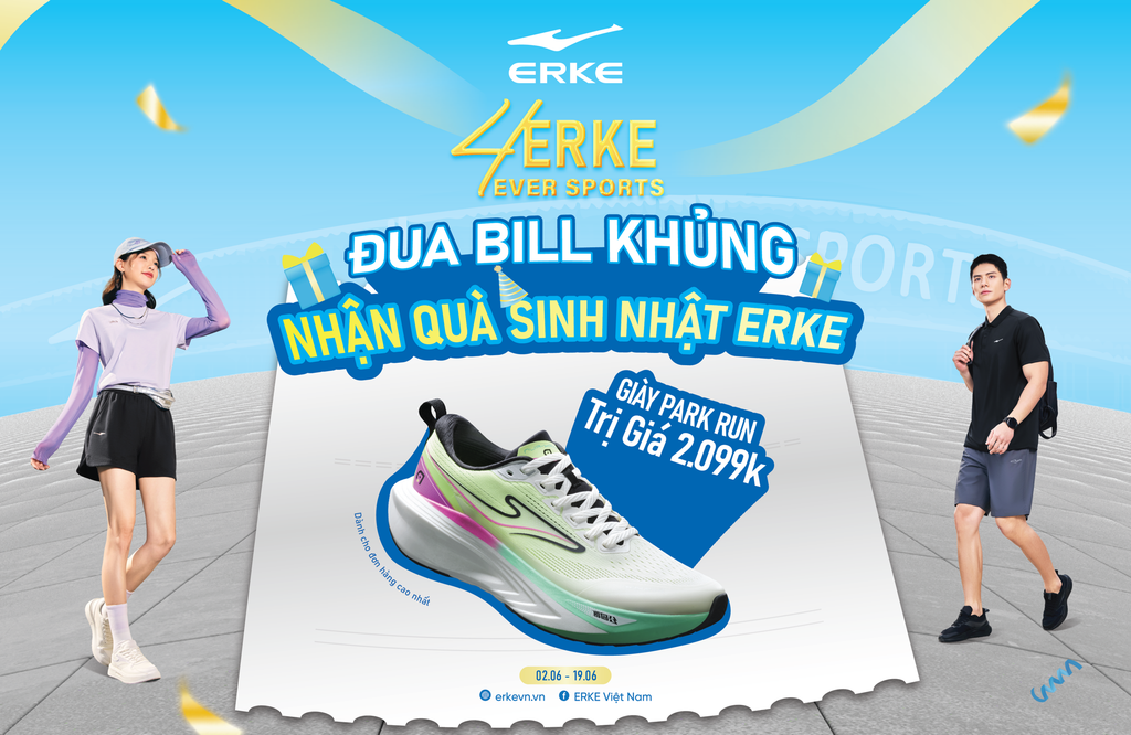 ERKE VIỆT NAM TRÒN 4 TUỔI – ĐUA BILL RINH GIÀY PARK RUN