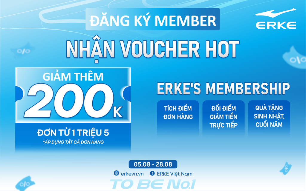 TRỞ THÀNH HỘI VIÊN ERKE NGAY HÔM NAY NHẬN NGAY ƯU ĐÃI HẤP DẪN