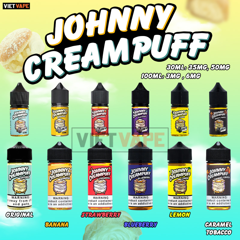 Johnny Creampuff Chanh Freebase 100ml Tinh Dầu Vape Mỹ