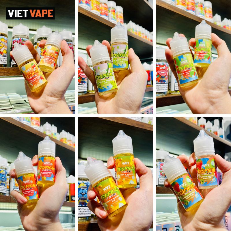 Wet Tropical Fusion Strawberry Banana Salt Nic 30ml Tinh Dầu Vape