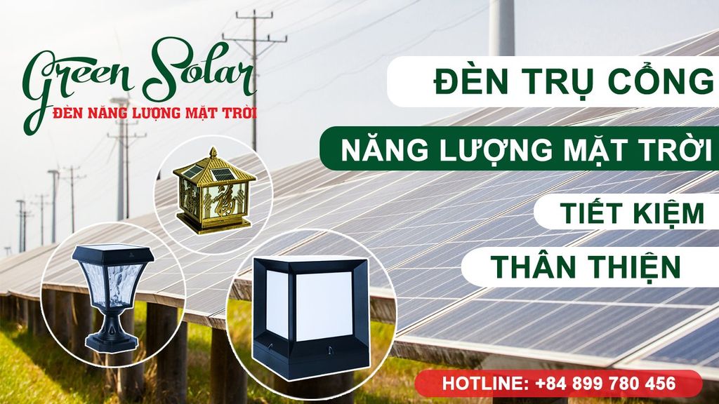 Đèn trụ cổng năng lương mặt trời uy tín giả rẻ tại Tp.HCM