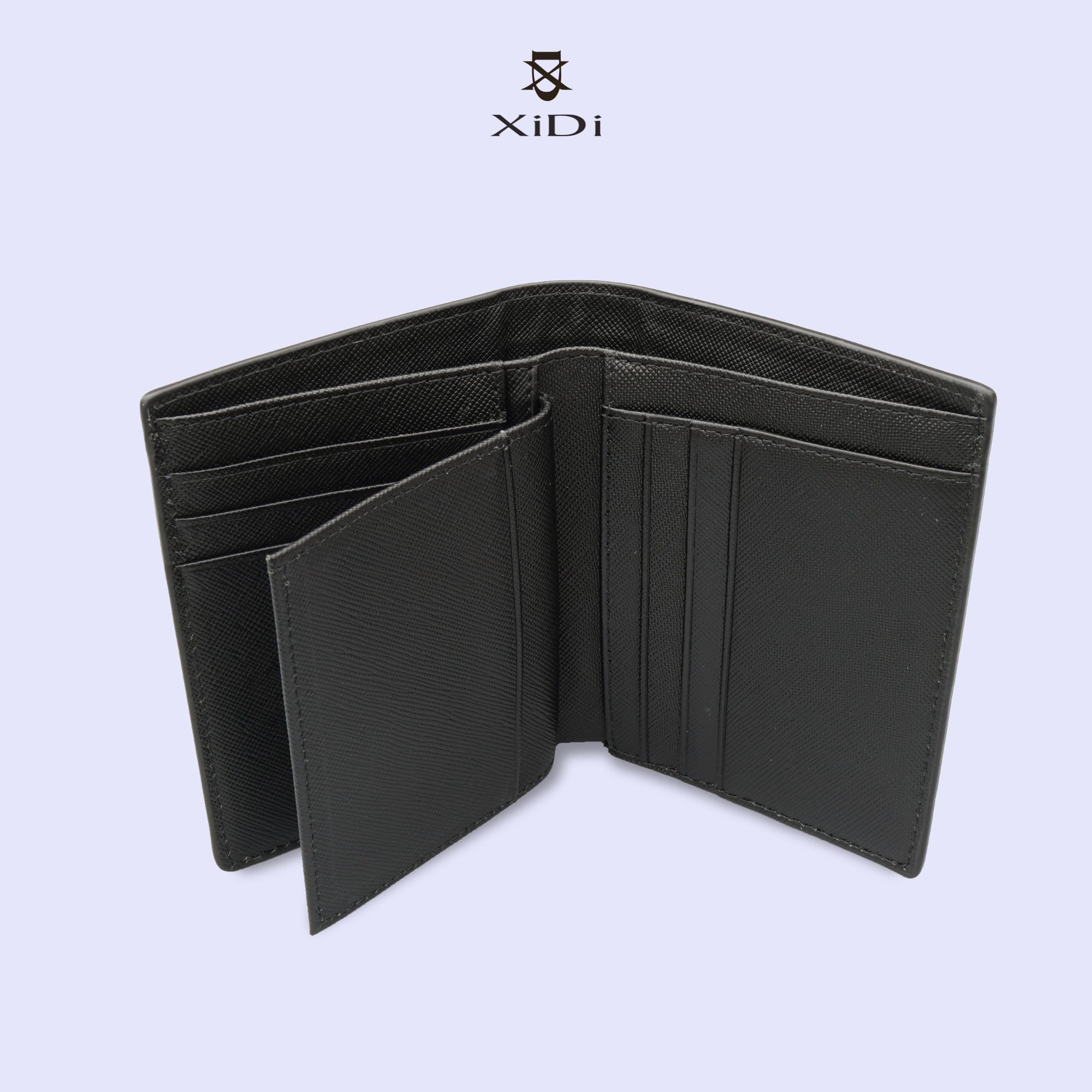 Ví đứng nam da bò saffiano cao cấp