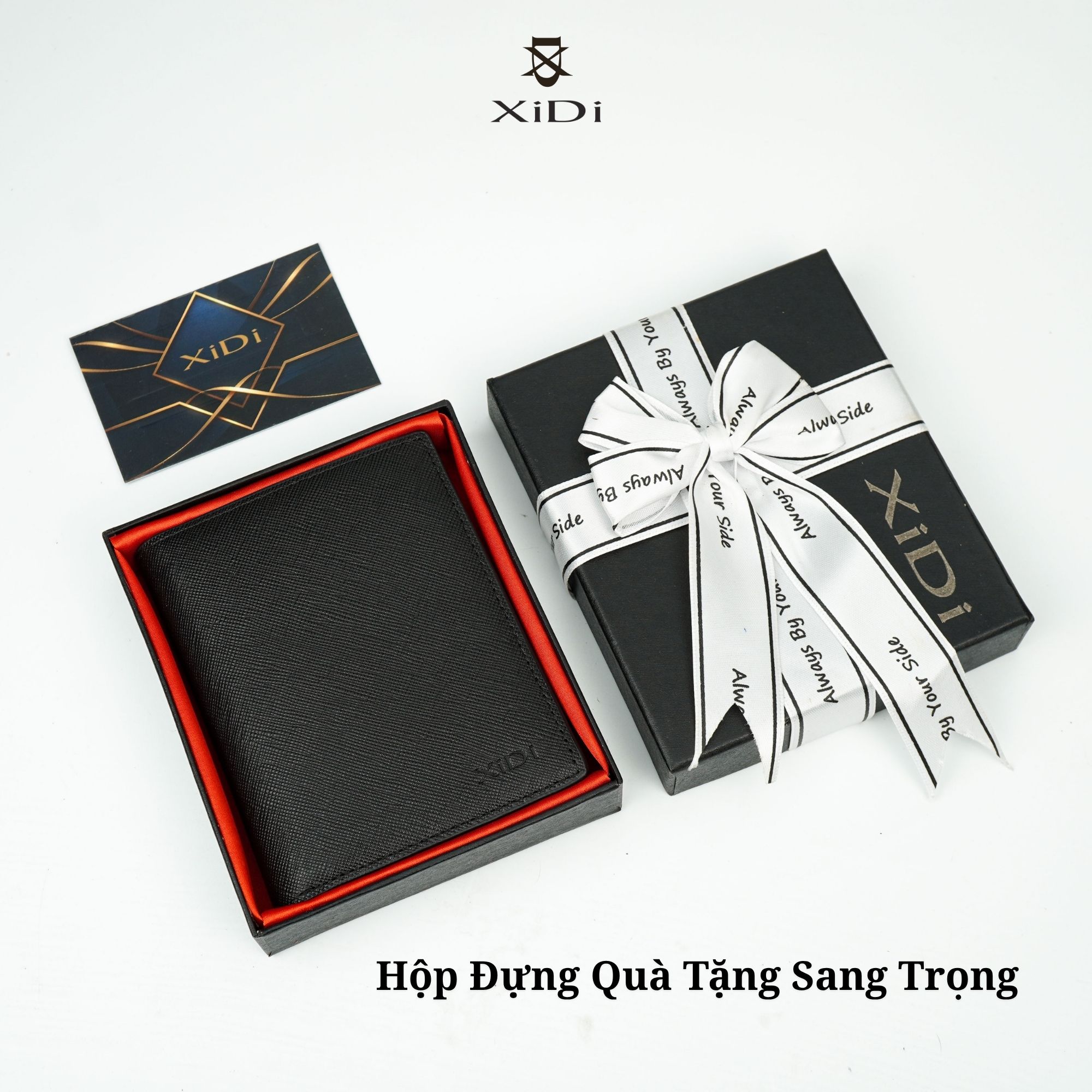 Ví đứng nam da bò saffiano cao cấp