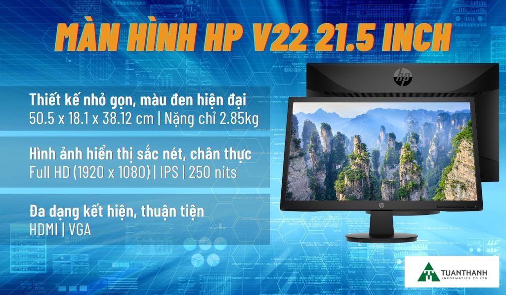 Đánh giá màn hình máy tính HP V22 21.5 inch 9SV79AA