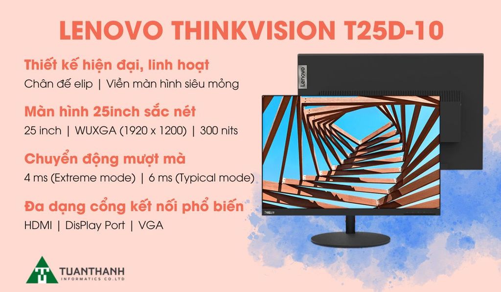 màn hình máy tính Lenovo ThinkVision T25d-10 61DBMAR1WW