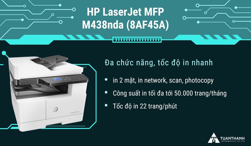 Máy in A3 đa năng A3 HP LaserJet MFP M438nda 8AF45A
