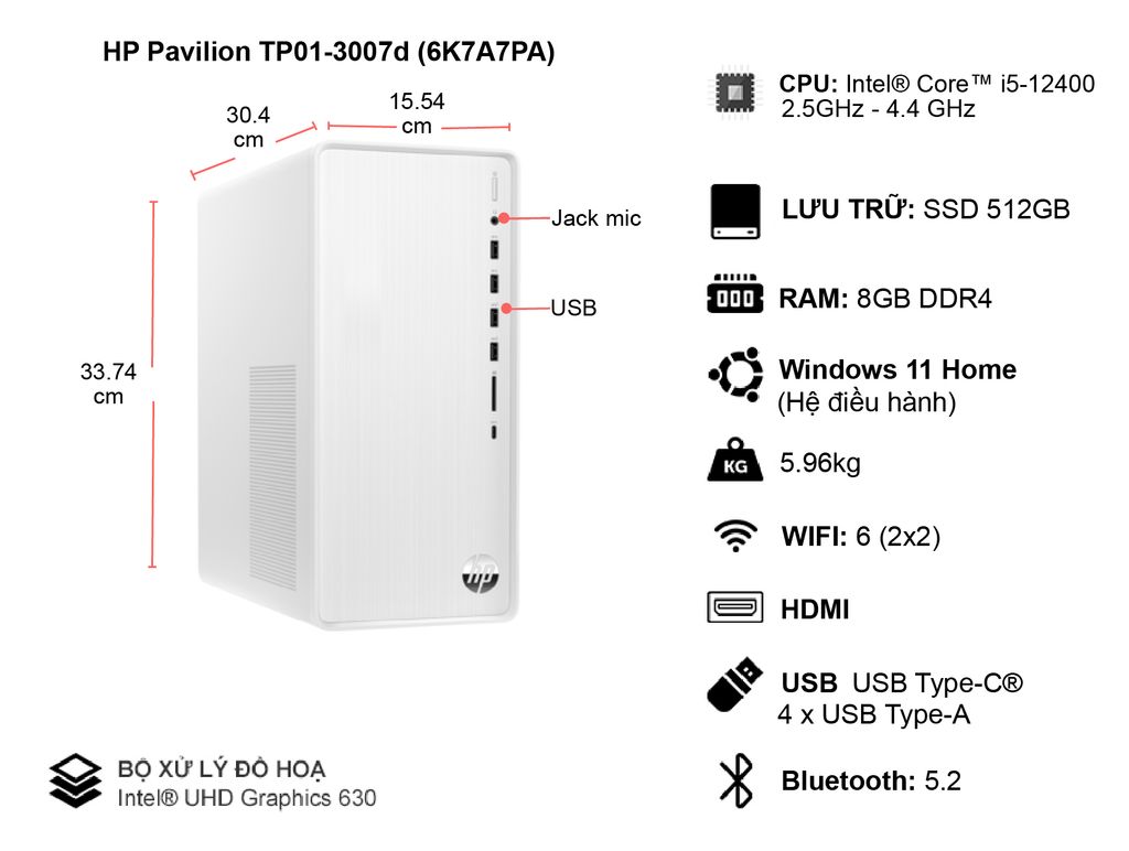 PC văn phòng HP Pavilion TP01-3007d (6K7A7PA) thông tin tổng quan