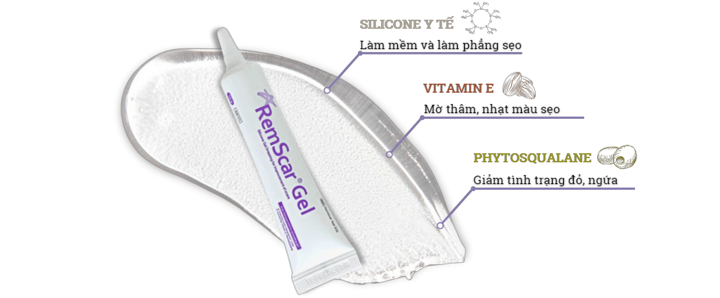 Kem silicone trị sẹo mờ sẹo RemScar® Gel 15g