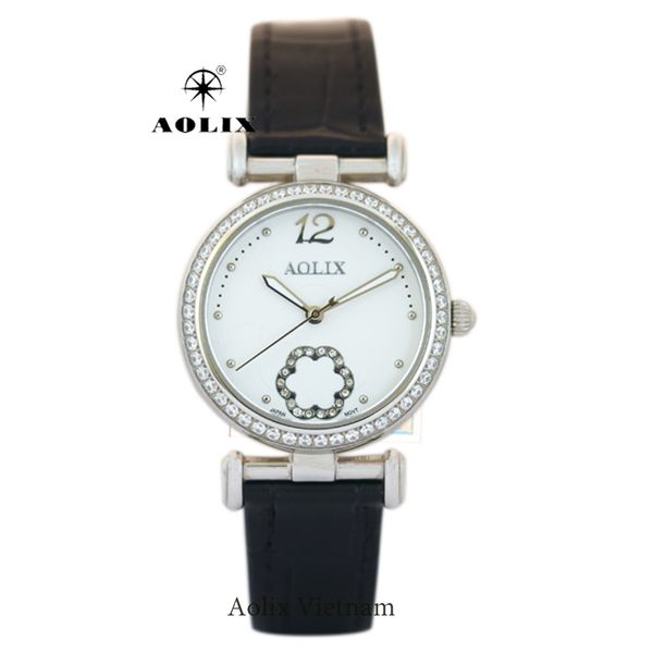 đồng hồ nữ dây da mặt tròn aolix al-1032l