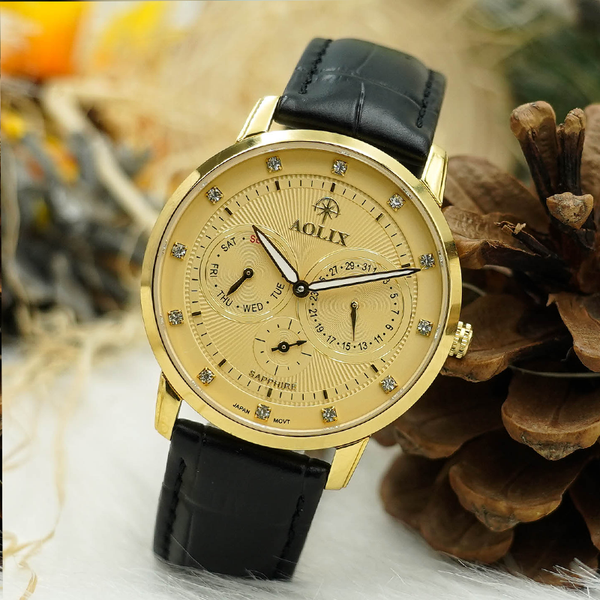 đồng hồ nam dây da aolix al-7081m sapphire chính hãng