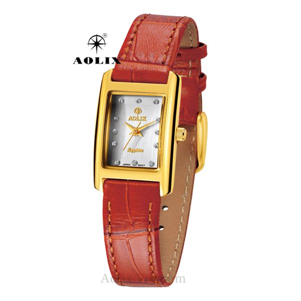 đồng hồ đôi dây da aolix al-9046