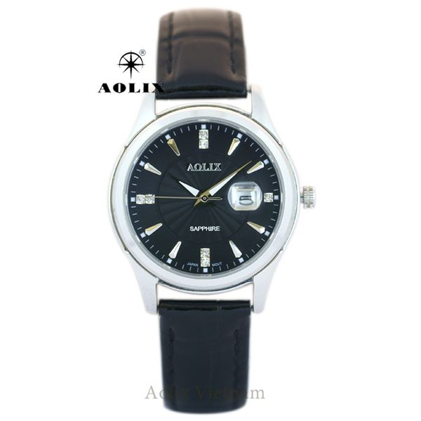 đồng hồ nữ dây da mặt tròn aolix al-9143l
