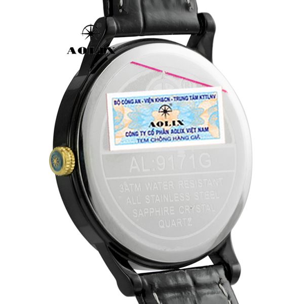 đồng hồ đôi dây da aolix al-9171