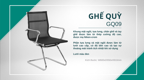 Ghế họp chân quỳ bọc lưới