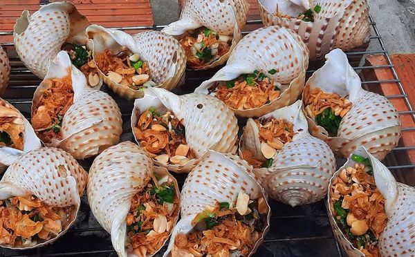 ốc giấy nướng mỡ hành