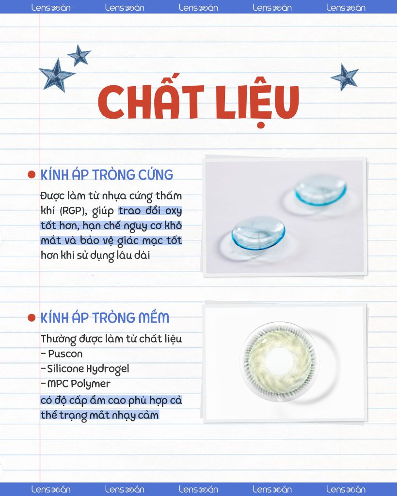 Kính áp tròng cứng và mềm có giống nhau không?