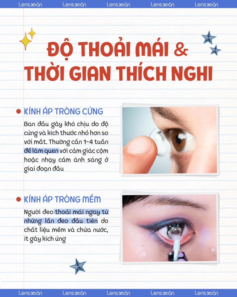 Kính áp tròng cứng và mềm có giống nhau không?