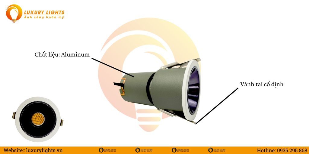 Thiết kế chất liệu đèn âm trần chiếu điểm GSDSL - C