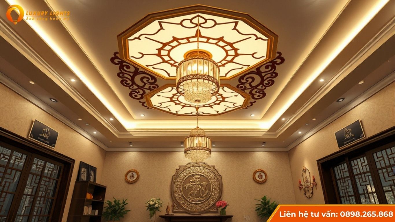 Đèn led ốp trần trang trí phòng thờ