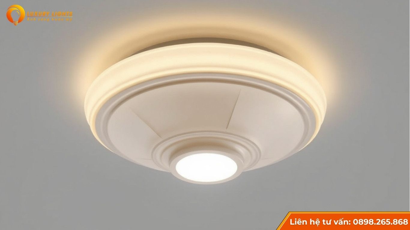 Đèn ốp trần bằng nhựa hoặc kim loại
