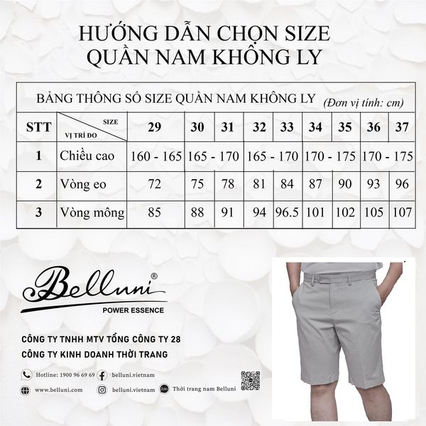 Quần sọt nam kaki - Belluni