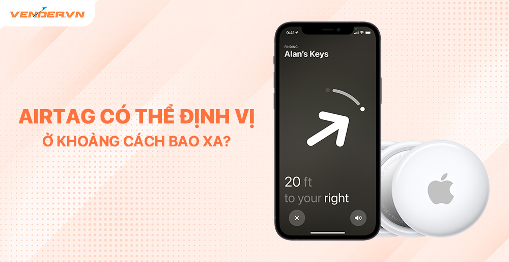 airtag định vị được bao xa
