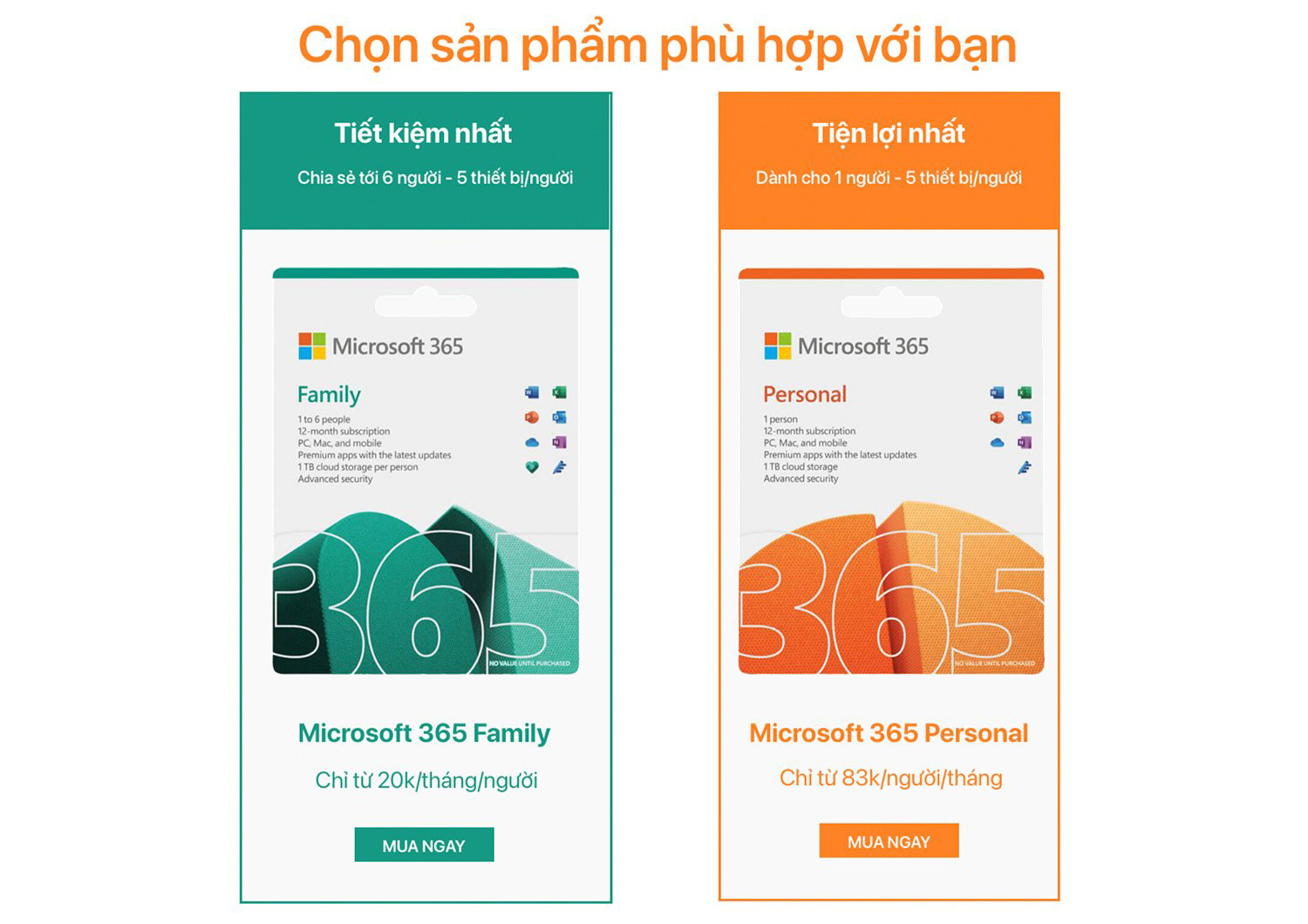 Phần mềm Microsoft Office 365 Personal và Family - Key Online