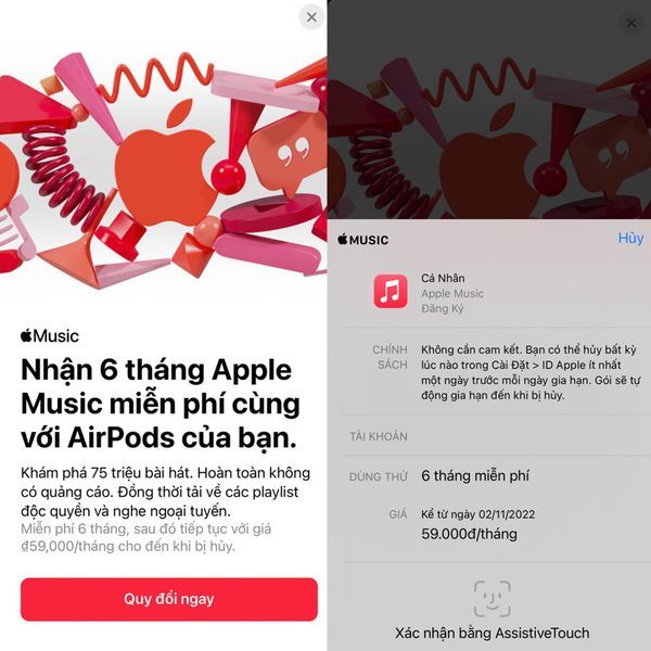 Cách nhận Ưu Đãi Apple Music Miễn Phí 6 Tháng khi mới mua AirPods