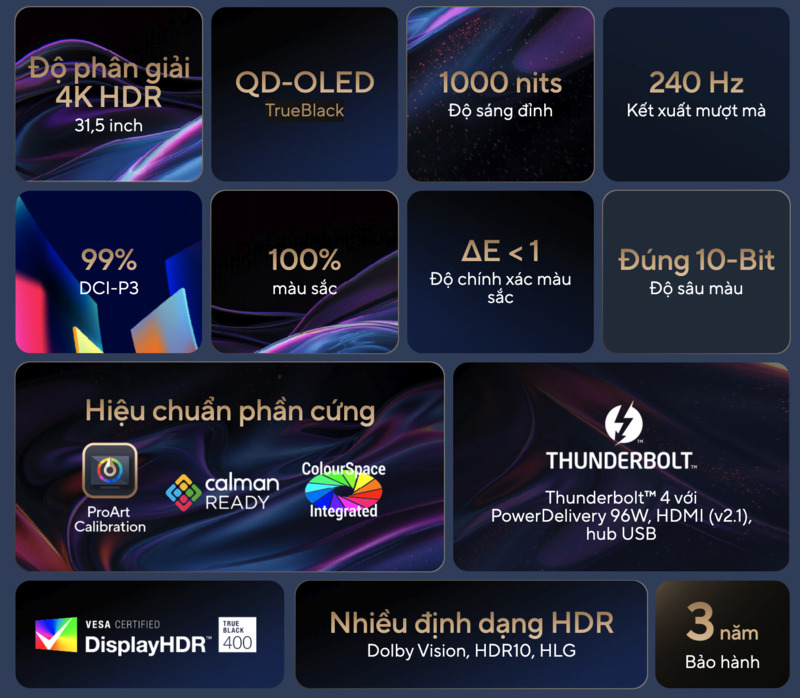 Màn hình ASUS ProArt Display OLED PA32UCDM cho người dùng sáng tạo