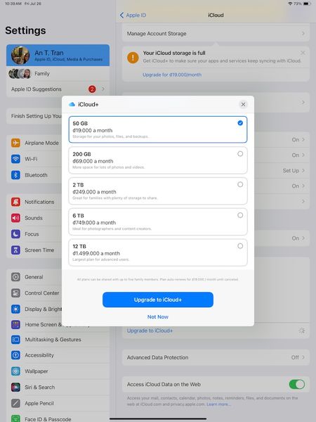 Hướng dẫn cách mua gói iCloud trên iPhone, iPad, MacBook nhanh chóng