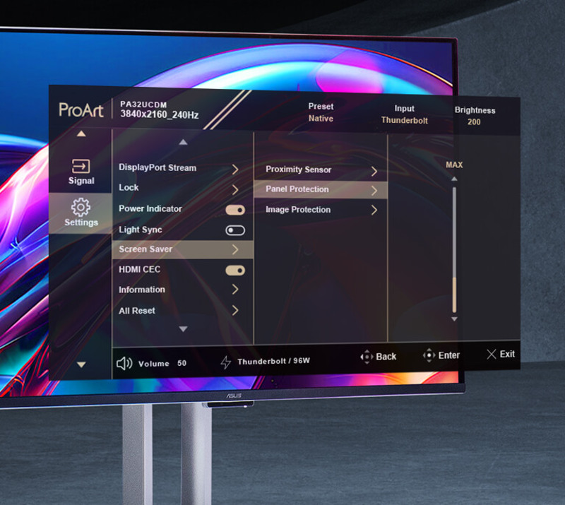 Tính năng chăm sóc OLED trên màn hình ProArt OLED PA32UCDM