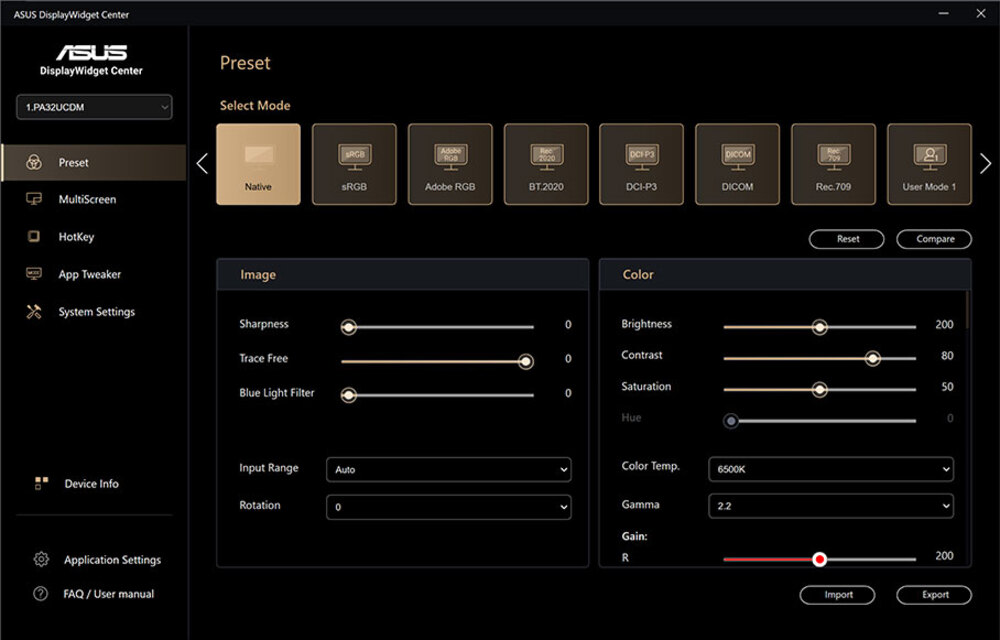 Trung tâm DisPlay Widget trên màn hình ProArt OLED PA32UCDM
