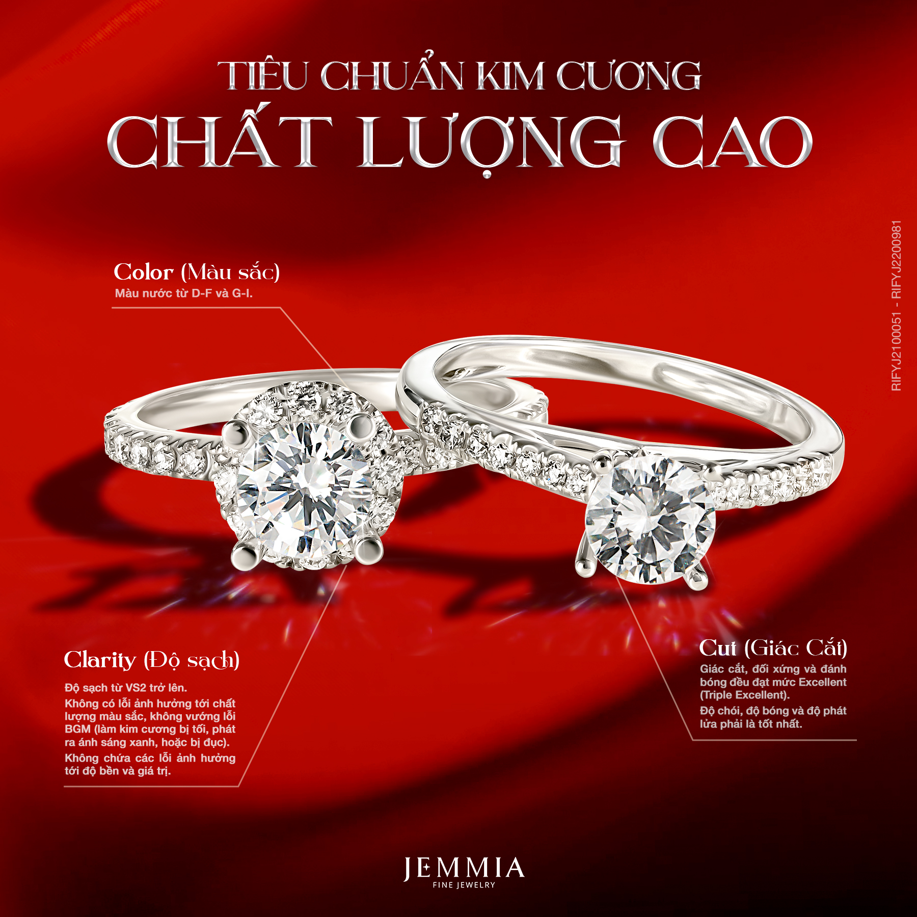 Kim cương Jemmia không chứa các lỗi ảnh hưởng đến độ bền và kết cấu