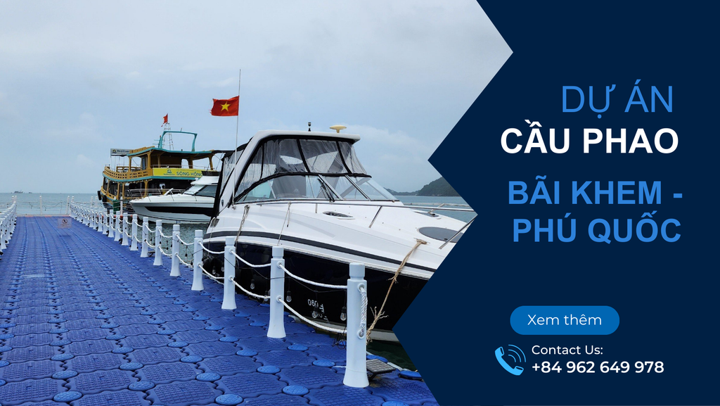Công trình cầu phao tại Bãi Khem